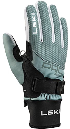 LEKI W Prc Thermoplus Shark Grün-Schwarz - Gore-Tex Warmer stretchiger Damen Gore-Tex Langlauf Handschuh, Größe 6.5 -, 652905301
