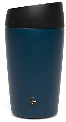 Sagaform Unisex – Erwachsene 5018206 Reisebecher mit Verschlussfunktion klein, blau, 8 x 15 cm