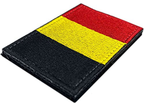 Patch de Drapeau Belgique avec Velkro - Patchs Brodés pour Vêtements - Patchs de Drapeaux de Pays pour Sacs à Dos - Drapeau Belgique 75 x 50 mm