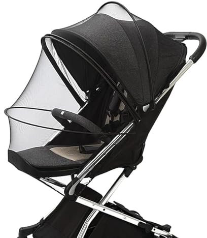 Homord Moskitonetz Kinderwagen - Universal Insektenschutz für Kinderwagen & Buggy Reißfest Mückennetz Fliegennetz - idealer Schutz vor Wespen & Stechmücken Schwarz - mit Stützstangen