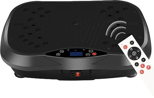 YOKELE Vibration Plate Exercise Machine - Whole Body Fitness Vibration Platform - Home Training Equipment for Recovery & Wellness & Weight Loss + Resistance Bands + Remote (Black)