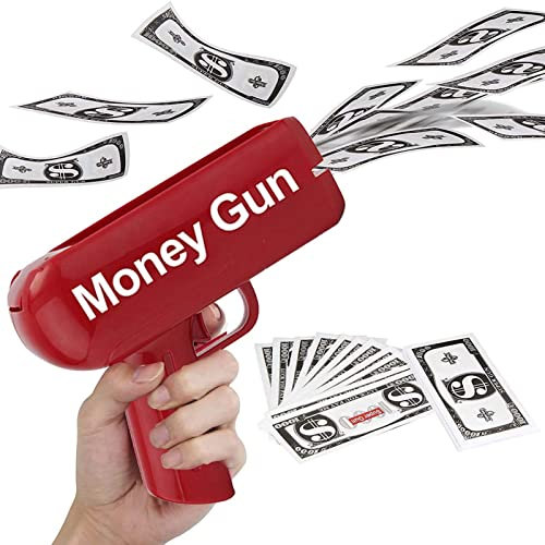 Pistolet À Billets Prop, Tireur D'argent Avec 100 Pièces D'argent Pour Les Films Qui Ont L'air Réel, Tireur D'argent Make It Rain, Jouet En Argent Portable Pour Les Jeux, Les Films Et Les Fêtes.