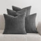 MIULEE 4er Set Kissenbezüge Kord Kissenhülle Dekorative Kissenbezug Sofakissen Couchkissen Dekokissen Zierkissenbezug Deko Kissenhülle mit Verstecktem Reißverschluss 50x50cm 20x20in Dunkelgrau