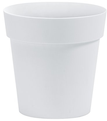 Nicoli Vase Arké, runder Übertopf für Innen- und Außenbereich, rund, 36 cm, Weiß