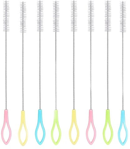 GoldRock Strohbürste, Strohhalm Reinigungsbürsten,8 Stück Strohhalm Bürste,Strohrohrreiniger für Reagenzgläser Reinigen,Kleine & Schmale Milch Schlauchbürste, Strohhalm Bürste für kleine Zwischenräume