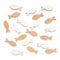 Logbuch-Verlag 20 kleine Fische Holz Deko 4 cm mini Holzfische zum Basteln Tischdeko Streuartikel Kommunion Taufe weiß Natur