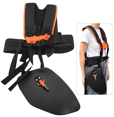 String Trimmer Full Harness 4119 710 9001 for Stihl Trimmer Shoulder Harness Brushcutter Trimmer Harness Padded Shoulders Weed Eater Shoulder Strap Harness Weed Eater Harness Double Shoulder Strap