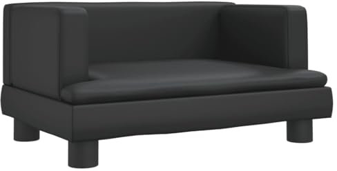vidaXL Kindersofa, Couch für Kinder, Kindercouch mit runden Kanten, Kindersessel Minisofa Polstersofa Kindermöbel Sofa Kinderzimmer, Schwarz Kunstleder