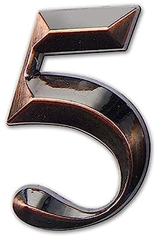 3 Inches Door Numbers 3D Mailbox Numbers Waterproof, Address Numbers Self Adhesive House Numbers Street Number Stickers for House Mailbox Apartment Hotel (Bronze-5)