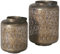Leafy Metallgitter-Kerzenlaternen, 2er-Set, antikes Gold, handgefertigt, Eisen, Used-Finish, goldfarben, Shabby-Chic, 32,5 cm und 24,6 cm