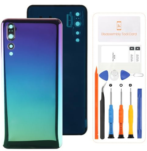 SRJTEK pour Huawei P20 Pro Porte de la Batterie Couvercle arrière Boîtier CLT-L29C Couvercle de la Batterie Étui et Remplacement de l'objectif de la caméra (Bleu Aurora).