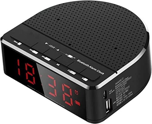 LEONYS Dual Alarm Clock AM/FM Radio with Red LED Display