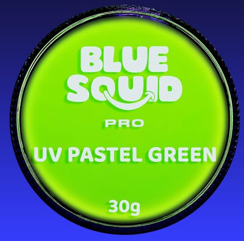 Blue Squid PRO Schminke Face Paint und Bodypaint - UV-Pastellgrün (30g), Face und Bodypaint Farbe für Erwachsene, Kinder, Fasching und SFX