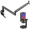 FIFINE USB Mikrofon PC mit Arm, Gaming Microphone mit Stangen Einstellbarer Mikrofonarm für Streaming Podcast Studio, Mikrofon Ständer Low Profile mit Kabelkanälen Mikrofonclip (A8+BM88)