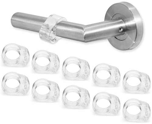 Jeffdad Fermaporta Maniglia, 10 pezzi Fermaporte per Maniglie in PVC Fermaporta Maniglia Ferma Finestra Paracolpi Porta Fermaporta Maniglia Elastico Tampone Proteggi Finestre (trasparente)