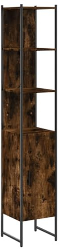 vidaXL Badschrank Räuchereiche 33x33x185,5 cm Holzwerkstoff
