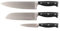 hecef Kitchen Knife Set, 3PCS Professional Chef Knife Set High Carbon Stainless Steel, Cooking Knife Set with Ergonomic Pakkawood Handle for Chef