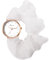 JewelryWe Damenuhr Elastisch Haarband Uhr: Damen Analog Quarz Armbanduhr Frauen Mädchen ultradünne multifunktionale Haargummi Uhr mit Weiß Zugarmband elastischem Band Geschenk