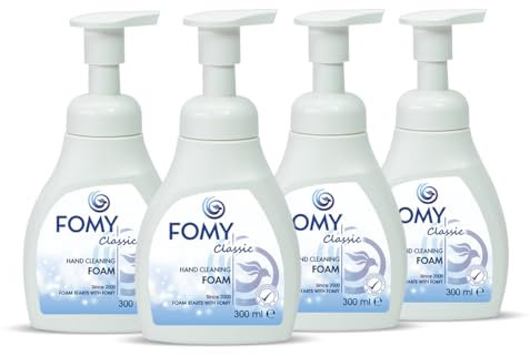 Fomy Classic Hand Soap Hand Cleansing Parabens and Silicone Free Hand Wash Foam Soap - 4 x 300ml