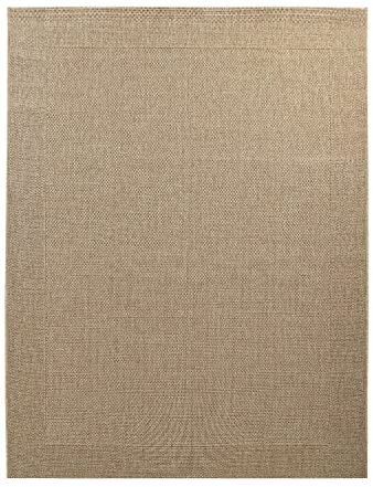 TT Home In-& Outdoorteppich Wetterfest Balkon Teppich Küche Ornamente Uni Geometrisch, Farbe: Beige 2, Größe:80x150 cm