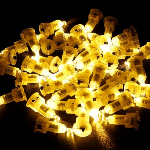 SPORWAY 60 mini luci a LED per palloncini, luce bianca calda, con interruttore, luci a LED, per palloncini, lanterne di carta, matrimoni, Natale