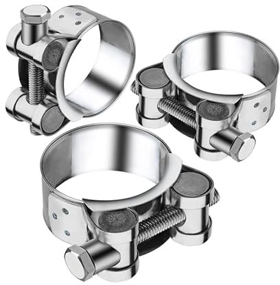 Editbar Lot de 3 colliers de serrage à boulon articulé en acier inoxydable 304 36-39 mm – Lot de 3 colliers de serrage pour tuyau d'échappement, moto, colliers de serrage pour fixation de tuyau,