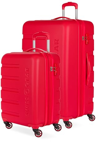 SwissGear 7366, Rot/Ausflug, einfarbig (Getaway Solids), 2-Piece Set (19/27), Signature Hardside Erweiterbares Gepäck mit Spinnrädern