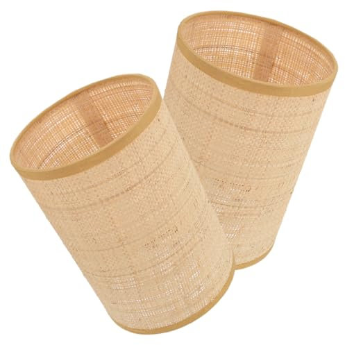 Hemobllo 2er Set Rattan Lampenschirme Für Stehlampen E27/E14 Geflochtene Tischlampe Im Boho Stil Für Schlafzimmer Wohnzimmer Und Esszimmer Dekorative Beleuchtung Aus Wiener Geflecht