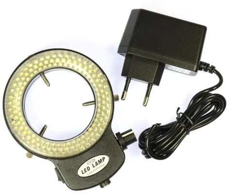 Mikroskop 144 LED Ringlampe Lupe Lichtquelle mit 110V-240V Adapter for Mikroskopkamera(Nero)