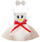 Jowowha Baby Mädchen Weihnachten Kleid Tüll Strampler Kleid mit Stirnband Weihnachtsmann Kleid Weihnachten Kostüm Xmas Weihnachten Partykleid Weiß 92-98