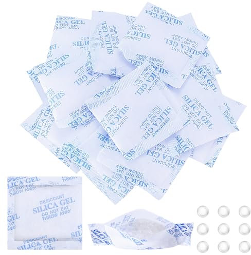 5g Bolsas de Gel de Sílice, 75 Pcs Bolsas Desecantes Absorbente de humedad, Bolsitas de Gel de Sílice para Ropa, Cajones, Zapatos, Armarios Deshumidificadores