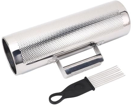 Coctelera Guiro de 32x10cm con Raspador, Instrumento de Percusión Latina Guiro Shaker de Acero Inoxidable