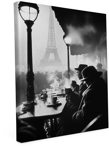 Old Times Leinwand s/w 20x30cm - Paris seinerzeit - Keilrahmen - Wandbild | Wandbild auf Künstlerleinwand, 20x30cm, Motiv Paris seinerzeit, 2cm Holzrahmen, matter Kunstdruck