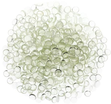 SEWACC Perles De Verre Transparentes Plates 17-19mm pour Vases Et Cheminées Intérieures, 500 Pièces en Verre Incassable, Galets Décoratifs pour Remplissage Et Loisirs Créatifs, Usage Intérieur