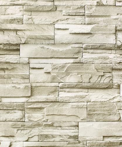 xupingjiti Carta da parati autoadesiva da parete in mattoni, stile vintage, effetto pietra, 44 cm x 1000 cm