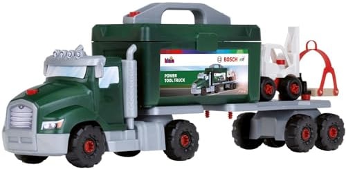 Theo Klein 8626 Bosch screw truck play set with torque screwdriver I construction toys with tools, forklift and crane I Dimensions: 70 cm x 13.83 cm x 22.25 cm I Toys for children aged 3 and over