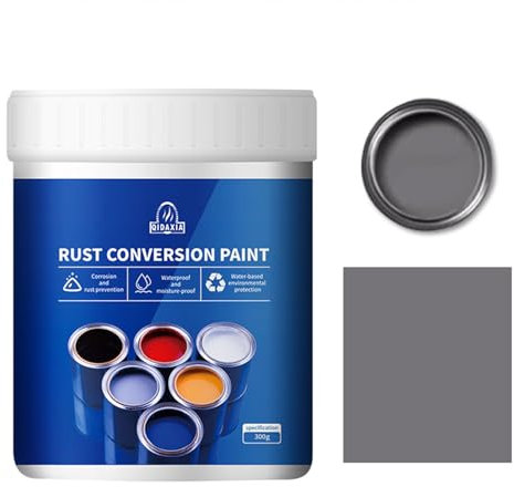 VALINK Pintura de conversión de óxido, resistente a la intemperie, pintura convertidora de óxido para metal, pintura convertidora de óxido con pincel para metal gris