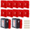 12 Pcs Battery Holder for Milwaukee M18 18V Battery Holder Wall Mount with 24 Screws Batteries Storage for Work Van Shelf (No Battery)
