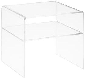 wonido Hochwertiger Acryl-Glas Beistelltisch mit Ablagefach – Transparent, H35 × B40 × T33 cm – 6 mm Stärke, moderner Tisch aus klarem Acryl, belastbar bis 15 kg