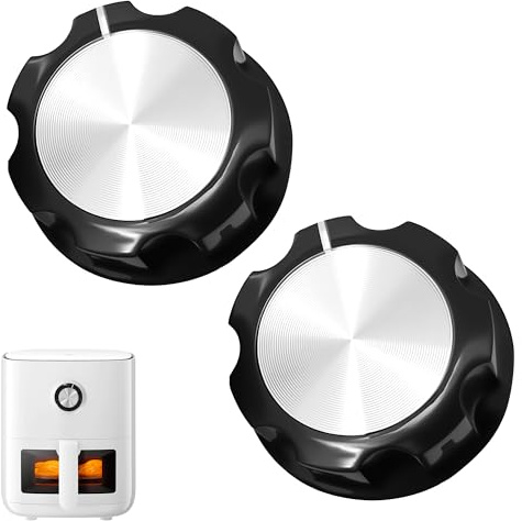 2 pomos de repuesto para freidora de aire, perilla de temporizador de pieza de repuesto tipo D para pieza de freidora de aire, perillas de control universales de microondas, adaptadores, temporizador