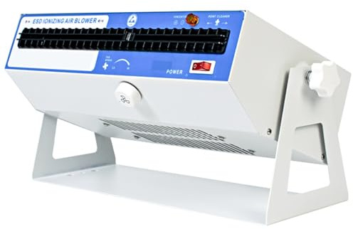 Soplador de aire ionizante, ventilador antiestático, eliminador estático con limpiador de agujas de iones, ionizador ESD, velocidad del viento de 70-120 CFM para eliminar la electricidad estática