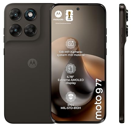 Motorola Moto g77 5G Smartphone 108-MP-Kamera 8-256GB Black Olive