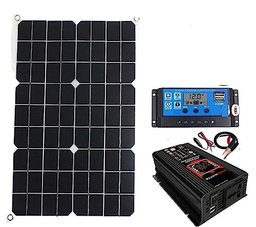 Inversor, Inversor de batería Solar 110-220, Panel Solar de 4000W/6000W, controlador de 18W, pantalla LED, batería de inversor Solar, placa de carga inteligente(Black 4000W,60Hz)