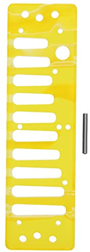 Acryl-Mundharmonikakamm für SP20, 10-Loch-Mundharmonika-Kamm, wasserdichtes, leichtes Ersatzteil mit abgerundeten Kanten und glattem Mundstück für komfortables Spielen (Gelb)