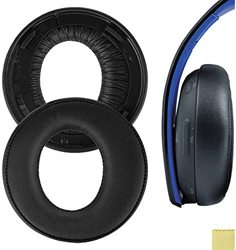 Geekria Replacement Ear Pads Compatible With Sony PS4, PS3, PSV Gold Wireless Headphones Ear Cushions, Headset Earpads, Ear Cups Repair Parts (Protein Leather)