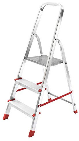 House Collection, Scala pieghevole, alluminio, 3 gradini, fai da te
