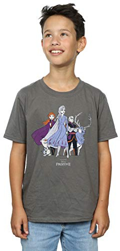 Disney Boys Frozen 2 Distressed Group T-Shirt Charcoal 3-4 Years