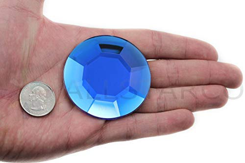 Allstarco 60 mm blauer Saphir H104 große Acryl-Strasssteine mit flacher Rückseite, für Cosplay-Kostüme, Requisiten, Verzierungen, Kunststoffsteine, Dekosteine – 2 Stück