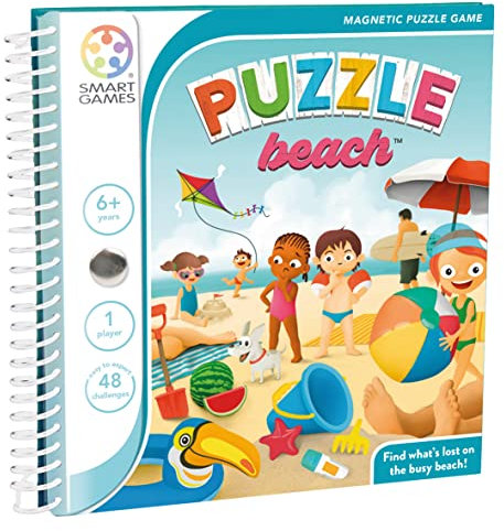 smart games - Puzzle Beach, Magnetic Puzzle Game with 48 Challenges, 6+ Years