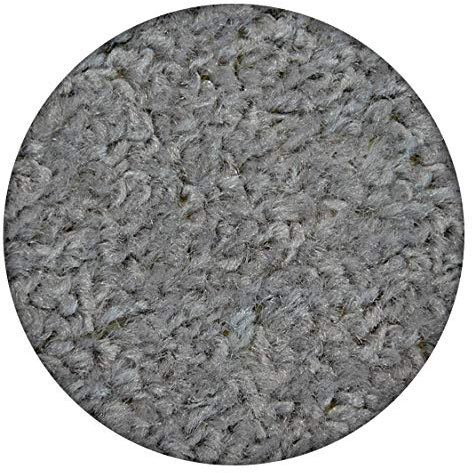 rugsx Einfarbiger Teppich Eton für Zimmer, Wohnzimmer, Schlafzimmer, Teppichboden Auslegware, Silber grau, Verschiedene Größen, Kreis 170 cm